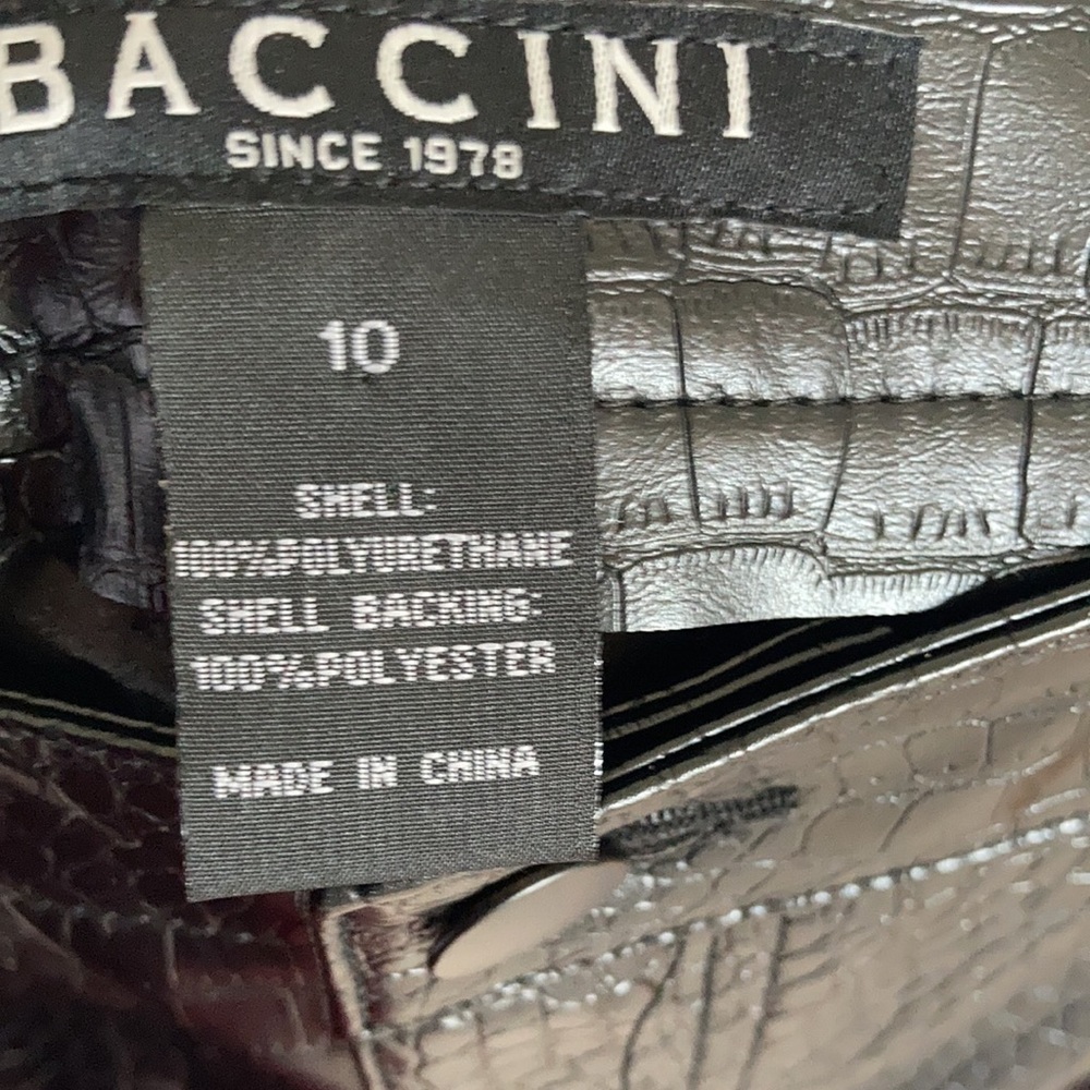 Baccini embossed black beauty pant faux crocodile animal print 12 - Picture 8 of 17